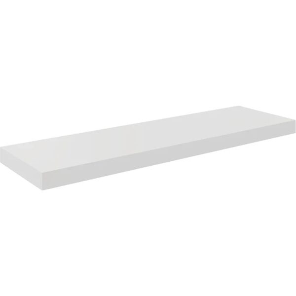 spaceo mensola a muro tamburata  dritto in mdf l 80 x h 3.8 x p 23.5 cm bianco