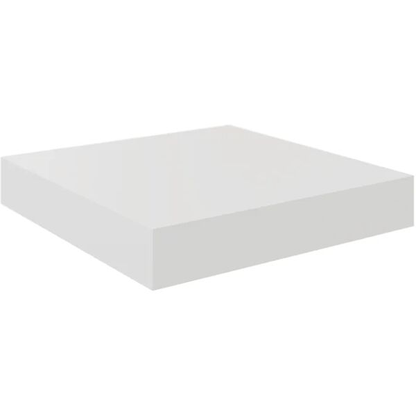 spaceo mensola a muro tamburata  dritto in mdf l 23 x h 3.8 x p 23.5 cm bianco