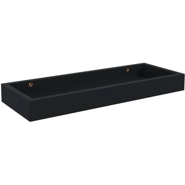 spaceo mensola a muro svuotatasche  a u in mdf l 40 x h 4 x p 15 cm nero