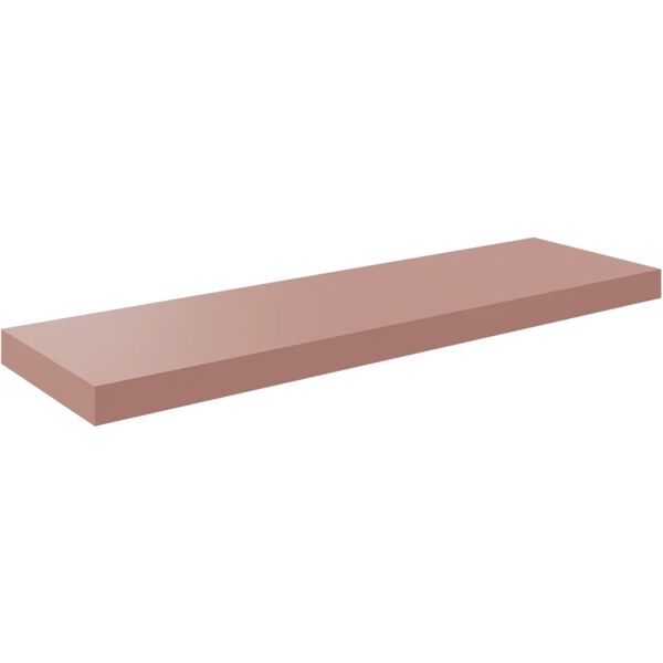 spaceo mensola a muro tamburata  dritto in mdf l 80 x h 3.8 x p 23.5 cm rosa