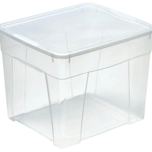 leroy merlin set di 2 pezzi, scatola mbox 4h l 42 x h 33 x p 35.5 cm trasparente