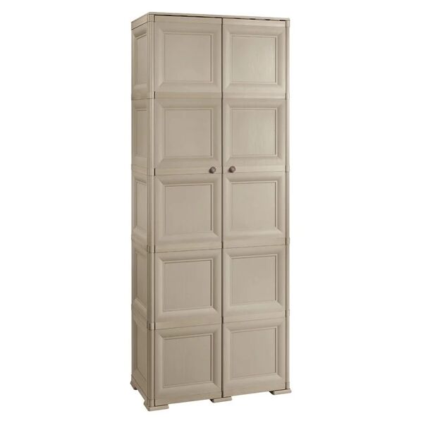 tontarelli armadio alto omnimodus interno / esterno in polipropilene, beige l 79 x h 203 x p 47 cm, 2 ante