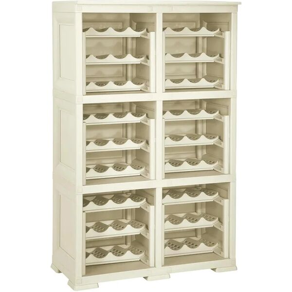 tontarelli mobile portabottiglie portabottiglie omnimodus interno / esterno in resina, beige l 42.5 x h 125 x p 79 cm, 0 ante