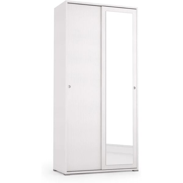 terraneo armadio per vestiti con porta scorrevole bianco l 90 x p 45 x h 195 cm