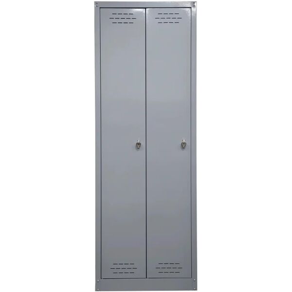 grima armadio spogliatoio metallo interno in acciaio, grigio chiaro l 60 x h 167 x p 40 cm, 2 ante