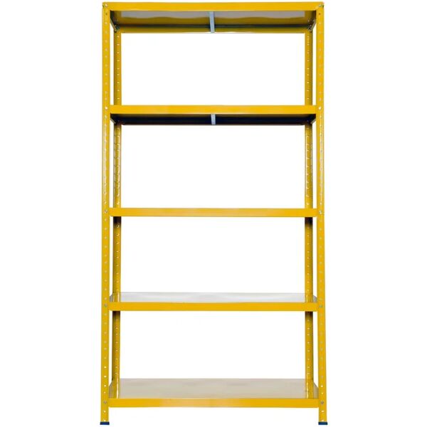 grima scaffale in kit 5 ripiani ettore l 100 x p 40 x h 187 cm giallo, portata per ripiano 80 kg