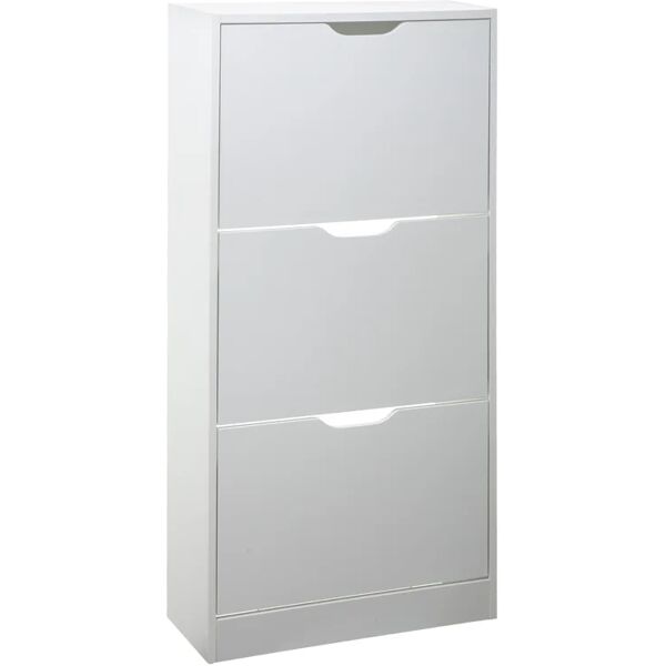 5five scarpiera paulette 3 ante doppia profondità l 60 x h 119.5 x p 23.3 cm 18 paia, bianco