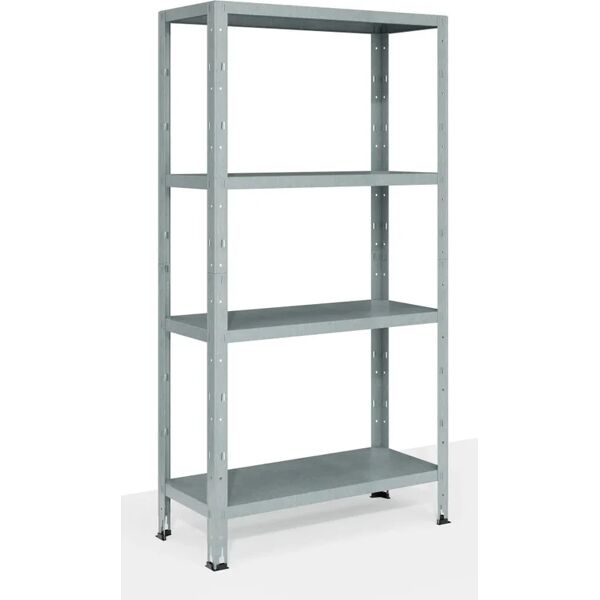 leroy merlin scaffale in kit 4 ripiani l 75 x p 30 x h 142 cm grigio, portata per ripiano 40 kg