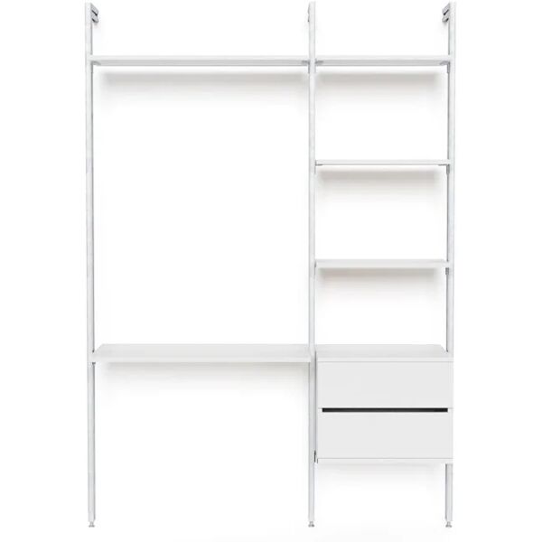 leroy merlin kit cabina armadio project kit smart w. 152,5x50cm classic in alluminio 152.5 x 220 x 50 cm bianco/anodizzato