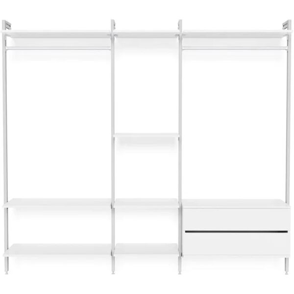 leroy merlin kit cabina armadio project kit guardaroba 245x50cm classic in alluminio 245 x 220 x 50 cm bianco/anodizzato