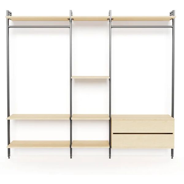 leroy merlin kit cabina armadio project kit guardaroba 245x50cm indust in alluminio 245 x 220 x 50 cm marrone/antracite