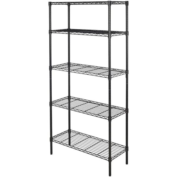 leroy merlin scaffale in kit 5 ripiani libreria nera l 90 x p 35 x h 180 cm nero