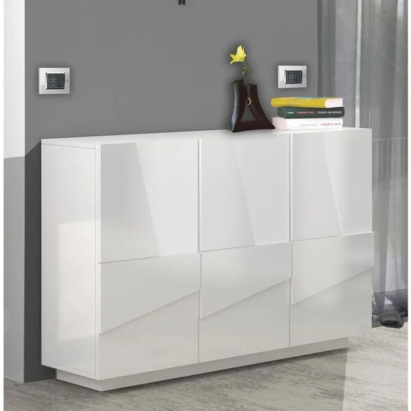 leroy merlin mobile credenza ping l 121.8 x h 86 p 39.2 cm bianco lucido