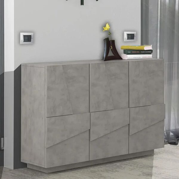 leroy merlin mobile credenza ping l 121.8 x h 86 p 39.2 cm grigio cemento