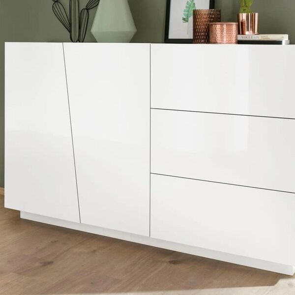 leroy merlin mobile credenza vega l 140.9 x h 86 p 43 cm bianco lucido