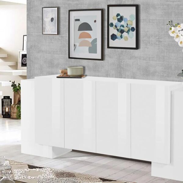 leroy merlin mobile credenza pillon l 210 x h 85 p 45 cm bianco lucido