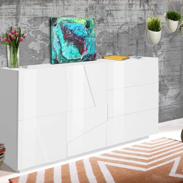 leroy merlin mobile credenza ping l 142.9 x h 86 p 44.2 cm bianco lucido