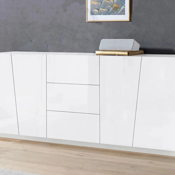 leroy merlin mobile credenza vega l 220 x h 86 p 43 cm bianco lucido