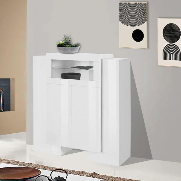 leroy merlin mobile vetrina pillon l 130 x h 135 p 35 cm bianco lucido