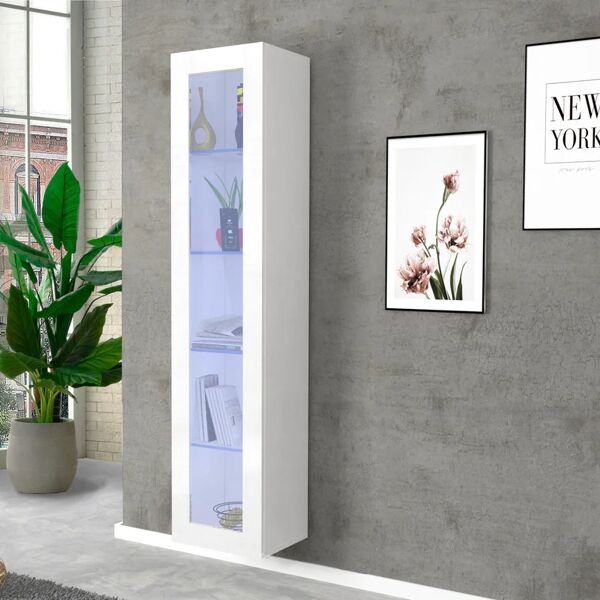 leroy merlin mobile vetrina maruska l 40 x h 180 p 30 cm bianco lucido