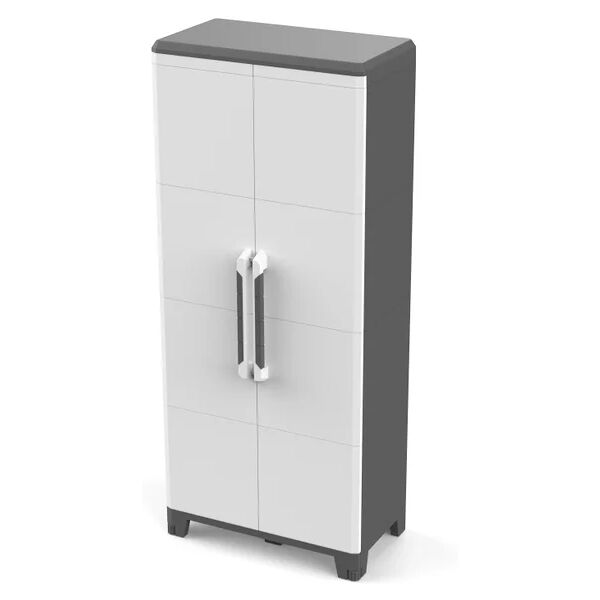 leroy merlin armadio alto transforming arredo 4m interno / esterno in polipropilene, grigio chiaro l 78 x h 184.4 x p 43.6 cm, 2 ante