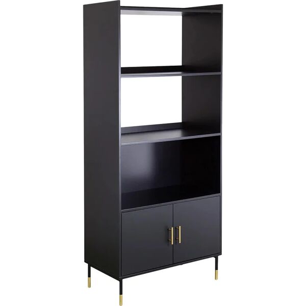 leroy merlin libreria 4 ripiani tedy l 75 x p 40 x h 170 cm nero, portata per ripiano 15 kg