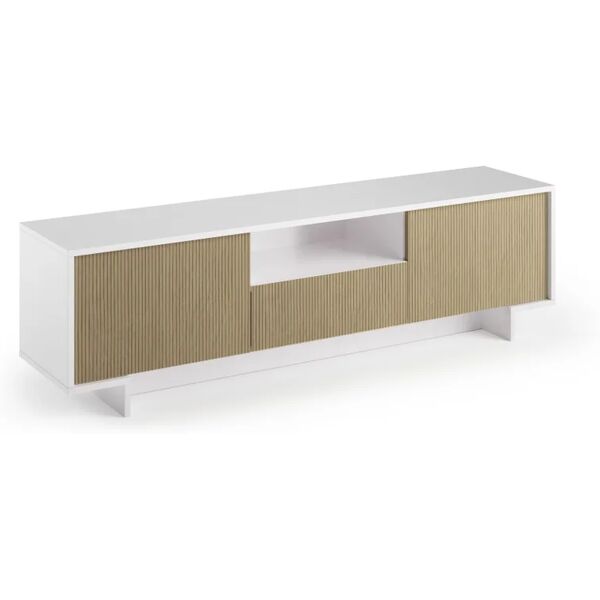 terraneo mobile per tv frame l 170 x h 48 x p 42 cm bianco e rovere