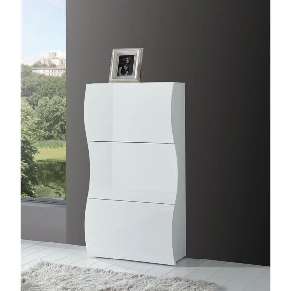 leroy merlin scarpiera 3 ante l 71 x h 121.5 x p 26.6 cm 18 paia, bianco lucido