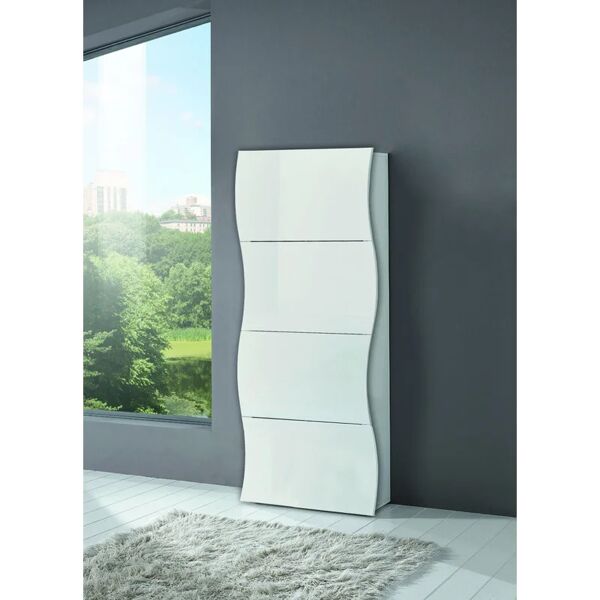 leroy merlin scarpiera 4 ante l 71 x h 161.4 x p 26.6 cm 24 paia, bianco lucido