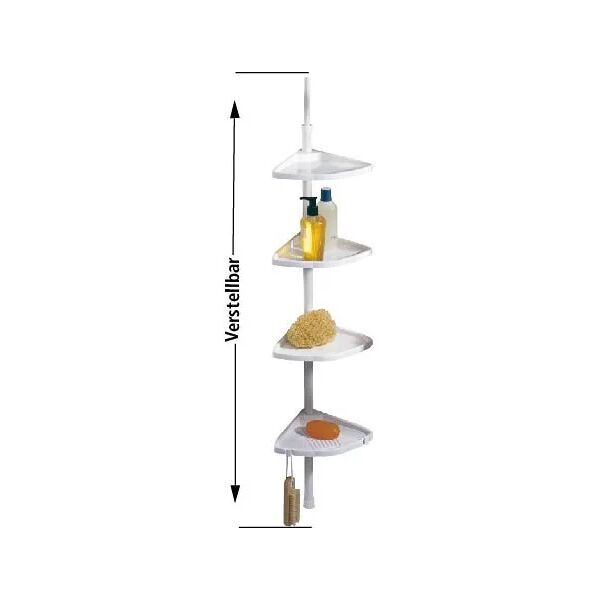 wenko angoliera mensola asta telescopica per da doccia 4 ripiano 2 ganci bianco