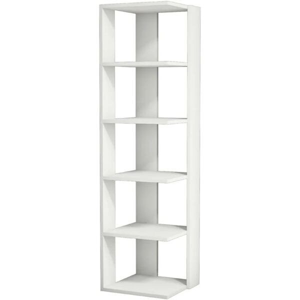 homemania libreria corner 41,8x41,8x160,8 cm bianca