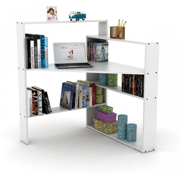 no brand scrivania angolare salvaspazio con libreria cm 94x94x114 h