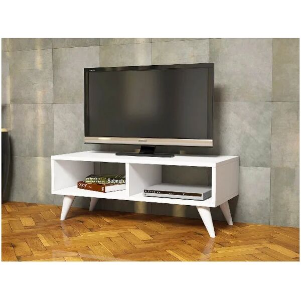 homemania mobile porta tv manolya in truciolare melaminico, pvc, bianco,