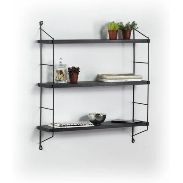 leroy merlin libreria a muro 3 ripiani neelix nero cm 60 x 15 x 68 h