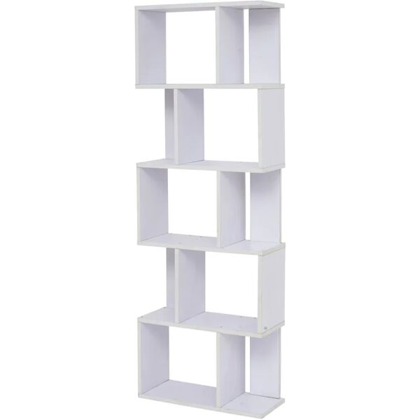 rebecca mobili mobili rebecca scaffale libreria 5 ripiani legno bianco design 172,5x60x24,5