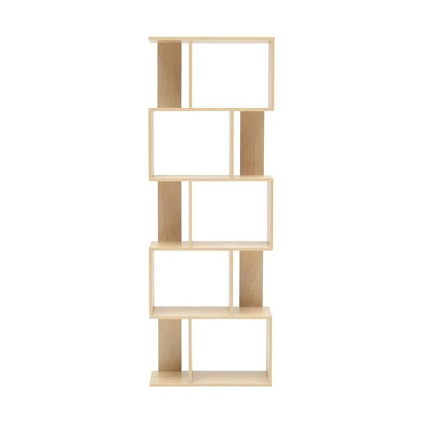 rebecca mobili mobili rebecca libreria scaffale 5 ripiani legno beige moderno 172,5x60x24