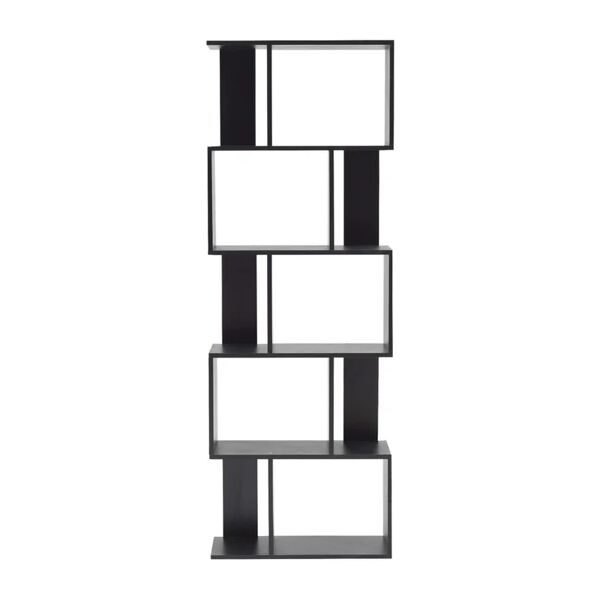 rebecca mobili mobili rebecca libreria scaffale 5 ripiani legno nero stile moderno 172,5x60x24