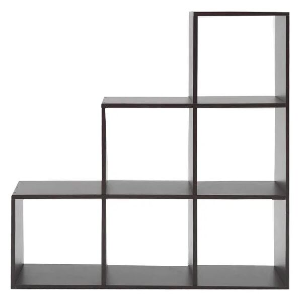 rebecca mobili mobili rebecca libreria scalare scaffale 6 cubi mdf wengè moderno 97,5x97,5x29