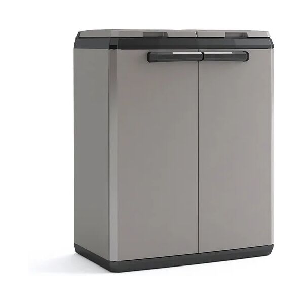 keter armadio per raccolta differenziata 68x39x85 cm  split cabinet basic grigio