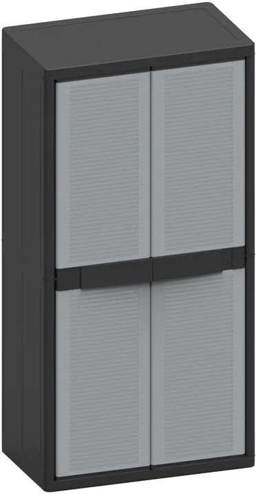 terry storage armadio per scope jumbo cab 3900 qblack interno / esterno in resina, grigio l 89.7 x h 180 x p 53.7 cm, 2 ante