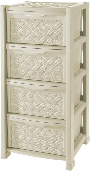 tontarelli cassettiera a colonna arianna 4 cassetti l 39 x p 38.5 x h 82.5 cm bianco