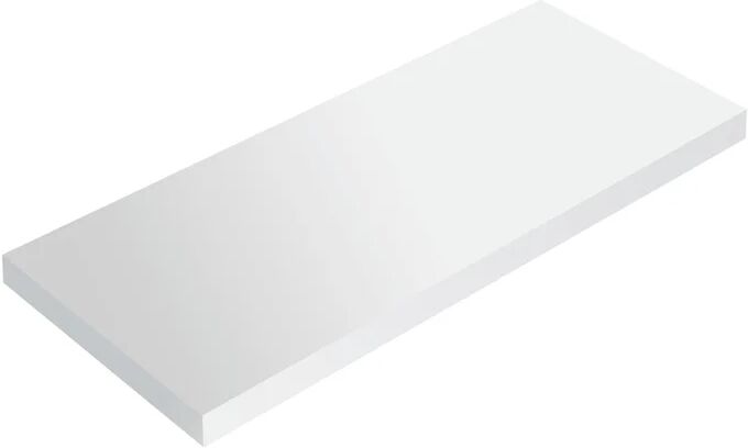 spaceo mensola a muro wood  dritto in mdf l 96 x h 2.2 x p 23.7 cm bianco