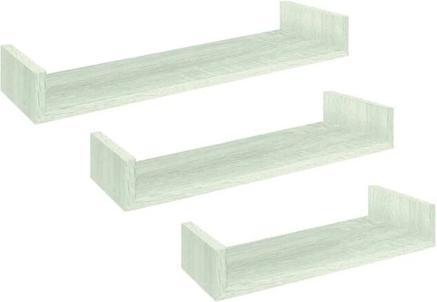 spaceo mensola a muro tris  a u in mdf l 60 x h 8 x p 23.7 cm bianco