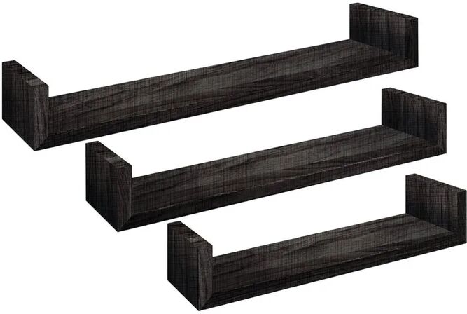 spaceo mensola a muro tris  a u in mdf l 60 x h 8 x p 23.7 cm