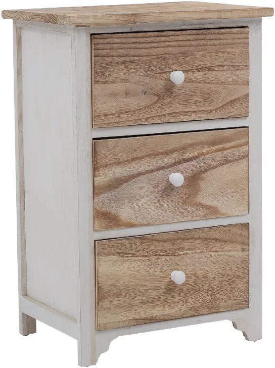 leroy merlin comodino con 3 cassetti in legno bianco e beige l 40 x h 62 x p 29 cm