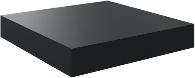 spaceo mensola a muro tamburata  dritto in mdf l 23 x h 3.8 x p 23.5 cm nero