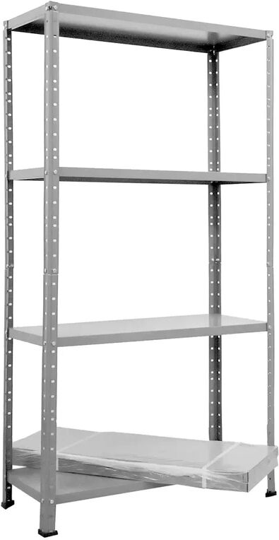 grima scaffale in kit 4 ripiani base l 75 x p 30 x h 136 cm grigio, portata per ripiano 40 kg