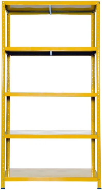 grima scaffale in kit 5 ripiani ettore l 100 x p 40 x h 187 cm giallo, portata per ripiano 80 kg