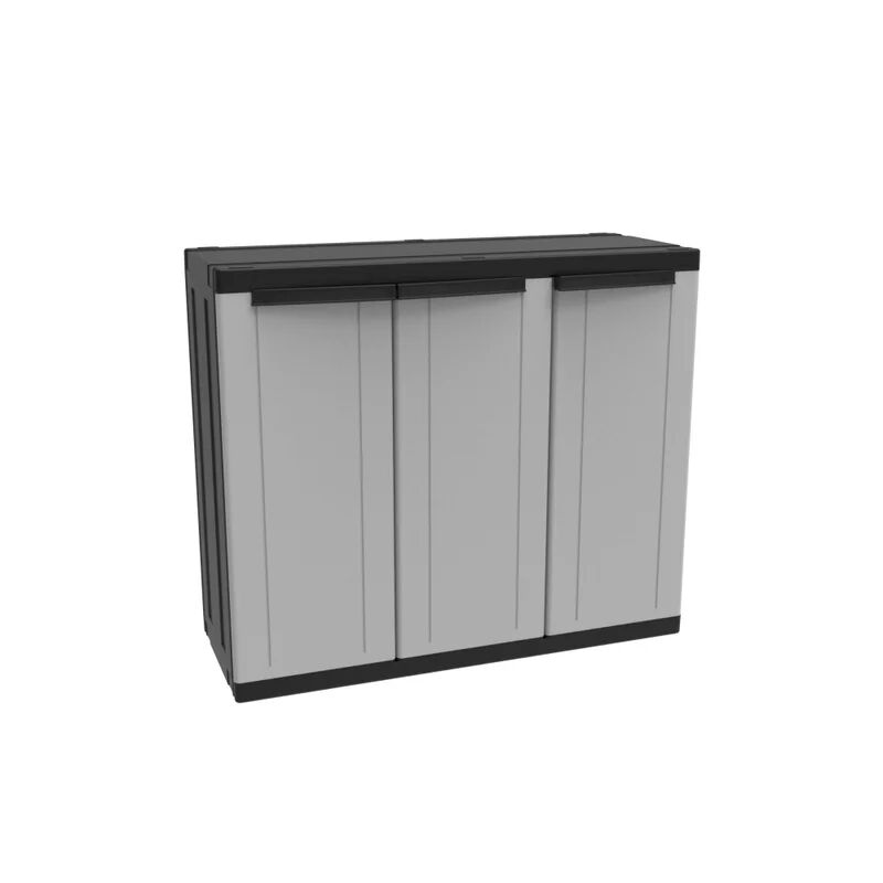 terry storage armadio basso c-line 102b interno / esterno in resina, grigio l 102 x h 87 x p 39 cm, 3 ante
