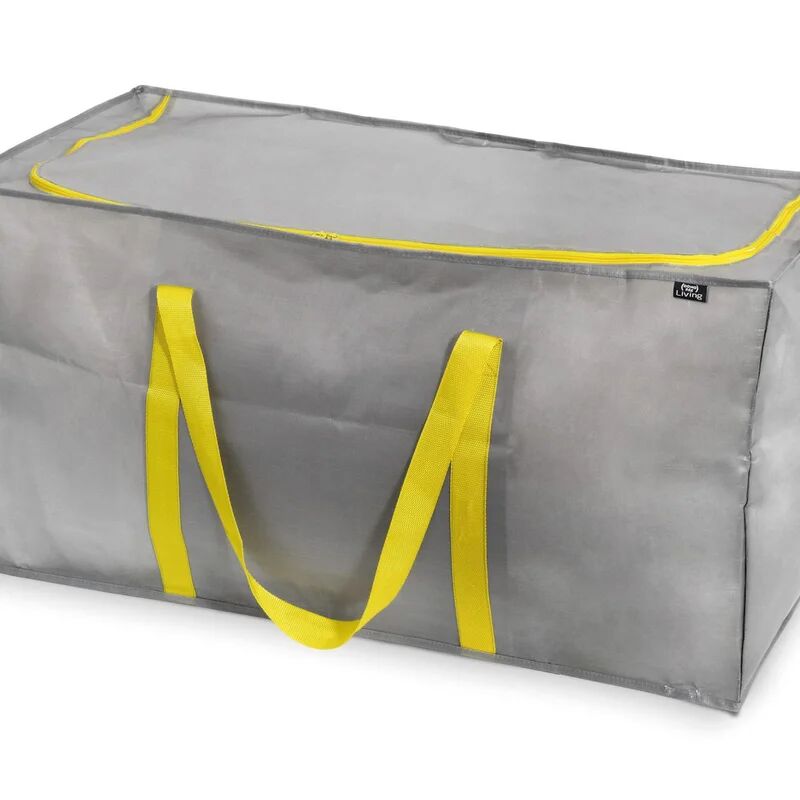 domopack living contenitore taurus 180lt l 90 x h 45 x p 45 cm grigio con bordi gialli